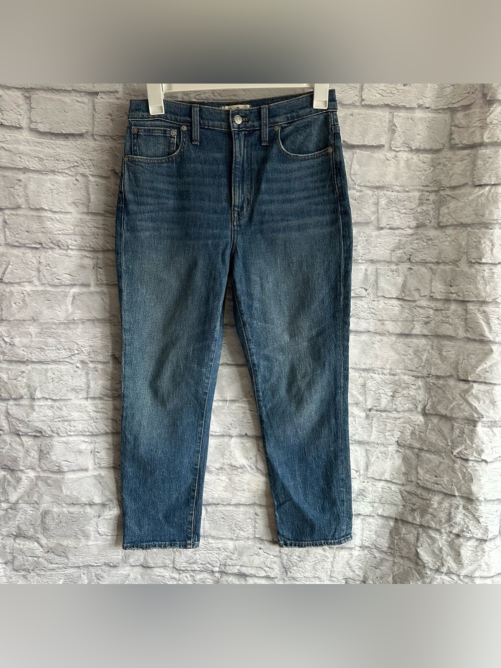 PREOWNED MADEWELL HIGH RISE SLIM CROP BOY JEAN WOMENS SIZE 28 BLUE
